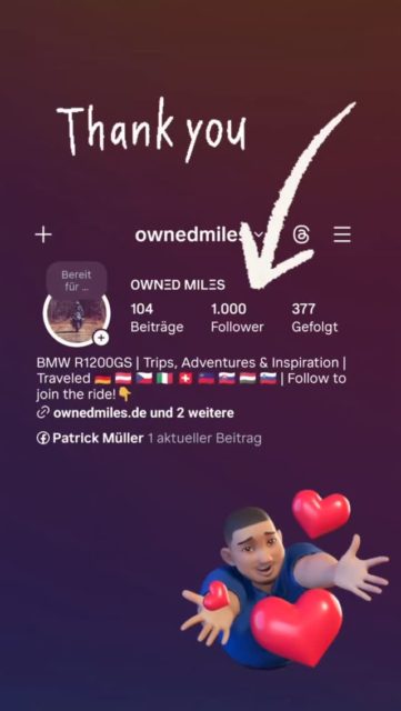 🇩🇪 Wow, der Tacho zeigt 1.000! 🎉 ​Ehrlich gesagt: Als ich hier angefangen habe, meine Touren und Gedanken zu teilen, hätte ich nicht gedacht, dass sich so viele von euch für mein Roadbook interessieren. ​Danke an jeden Einzelnen fürs Folgen, Liken und vor allem für die Kommentare und Diskussionen. Ihr seid der Treibstoff für diesen Account.🤘
🇺🇸 Wow, the odometer reads 1,000! 🎉​Honestly, when I started sharing my tours and thoughts here, I didn’t think so many of you would be interested in my roadbook. ​Thanks to every single one of you for following, liking, and especially for the comments and discussions. You guys are the fuel for this account.🤘
-----------------
👉 FOLLOW TO JOIN THE RIDE!
🔗 https://ownedmiles.de
-----------------
#1000follower #bikercommunity #motorcyclelife #ownedmiles #thankyou