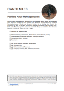 Artikelbild zum Download der Packliste für Mehrtagesausflüge