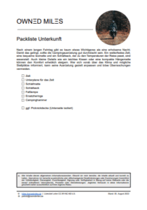 Artikelbild zum Download der Packliste für Camping-Unterkunft