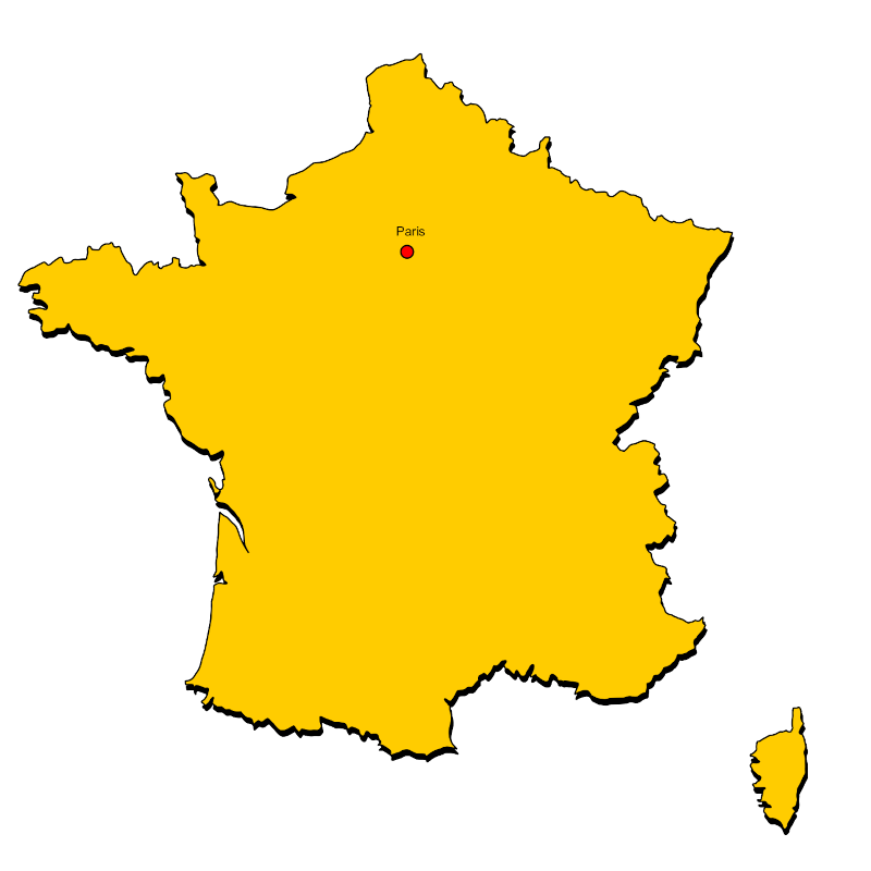 Umrisskarte von Frankreich