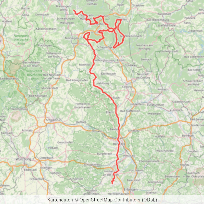 Routenübersicht auf einer OSM Karte