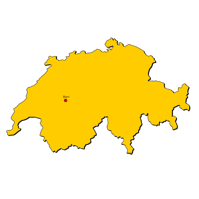Umrisskarte von der Schweiz